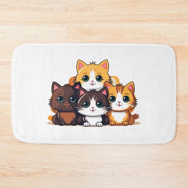 Item preview, Colorful Fluffy Kitty Family Cartoon designed and sold by Pani Kara.