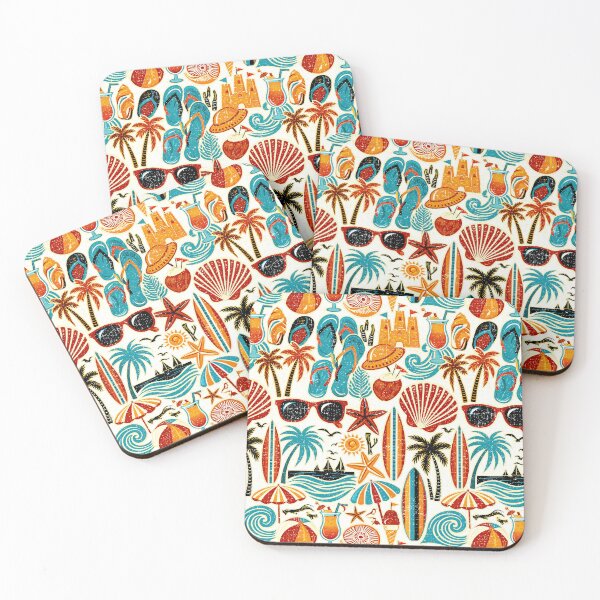 Item preview, Coastal Summer Holiday Doodle Pattern designed and sold by Piotrek0001.