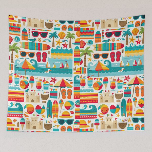 Item preview, Retro Coastal Surfboard and Palm Design designed and sold by Piotrek0001.