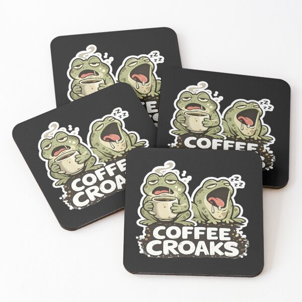 Item preview, Coffee Croaks Tired Frog Morning Mood designed and sold by Dream-Fab.
