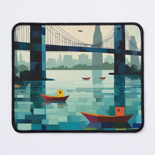 Item preview, Whimsical River Crossing: Geometric Bridge Art designed and sold by Paulocdias.