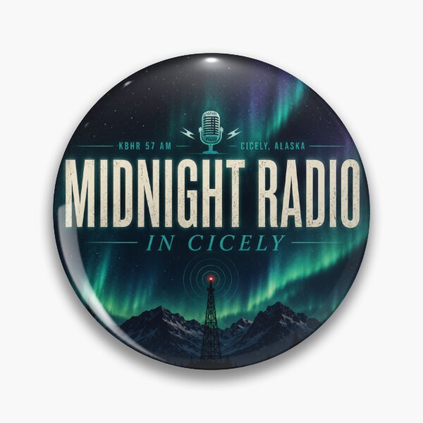 Item preview, Midnight Radio in Cicely Northern Lights Alaska Aesthetic Design designed and sold by astersgraphics.