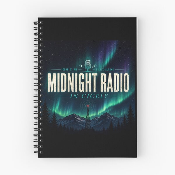 Item preview, Midnight Radio in Cicely Northern Lights Alaska Aesthetic Design designed and sold by astersgraphics.