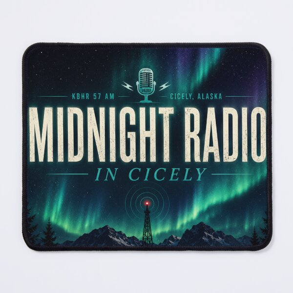 Item preview, Midnight Radio in Cicely Northern Lights Alaska Aesthetic Design designed and sold by astersgraphics.