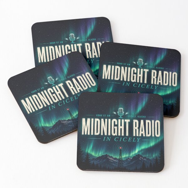 Item preview, Midnight Radio in Cicely Northern Lights Alaska Aesthetic Design designed and sold by astersgraphics.