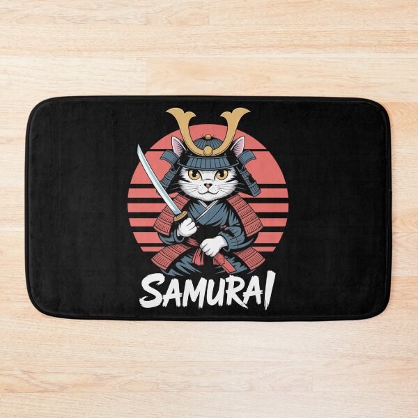 Item preview, Samurai Cat Warrior Retro Sunset Japanese Anime T-Shirt designed and sold by DarylWelsh2024.