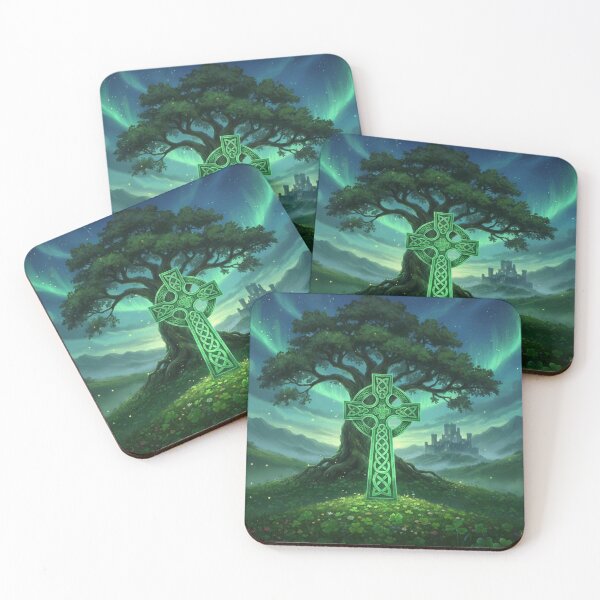 Item preview, Emerald Secret: Sacred Celtic Cross & Aurora Borealis designed and sold by NeyhineAngelionShop.