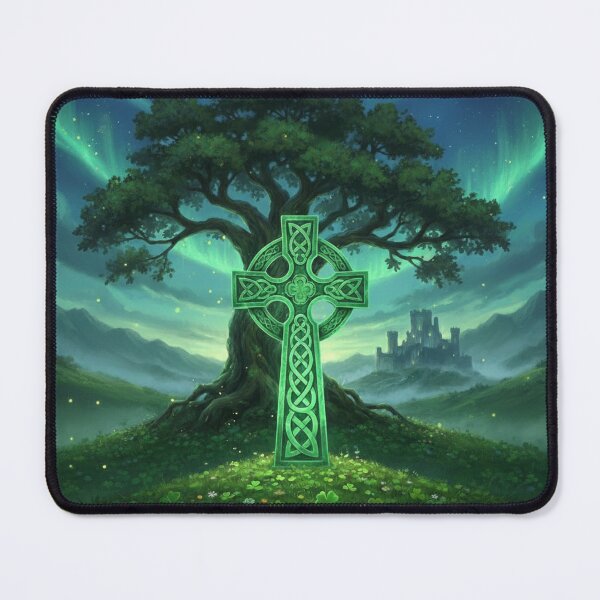 Item preview, Emerald Secret: Sacred Celtic Cross & Aurora Borealis designed and sold by NeyhineAngelionShop.