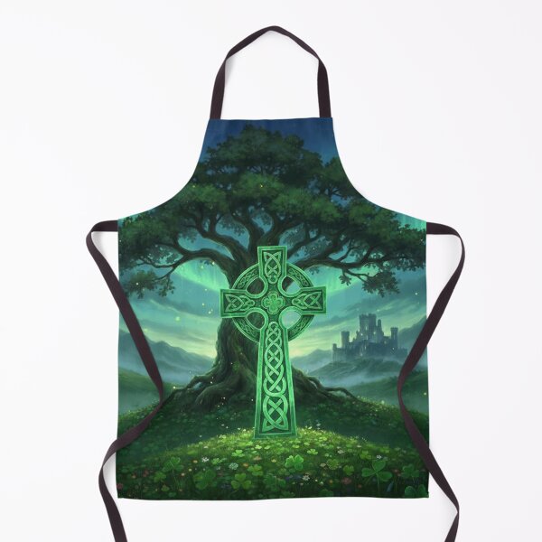 Item preview, Emerald Secret: Sacred Celtic Cross & Aurora Borealis designed and sold by NeyhineAngelionShop.