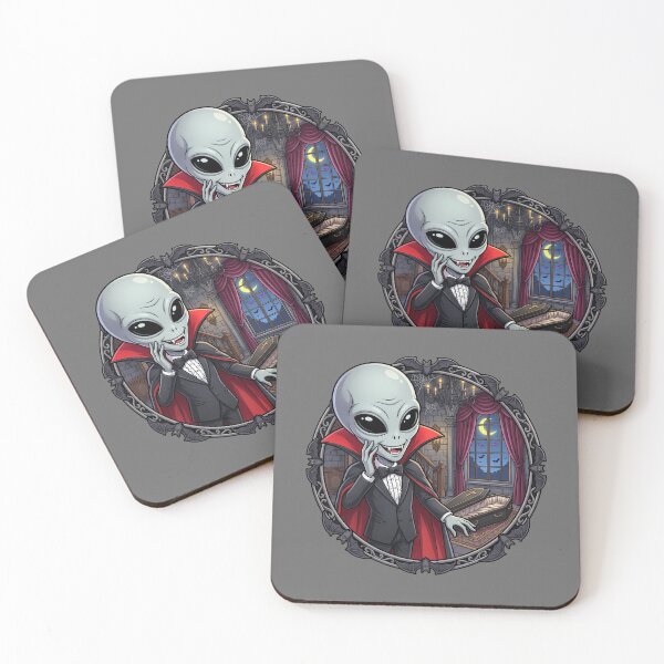 Item preview, Funny Grey Alien Vampire In Gothic Castle designed and sold by Sunkhung.