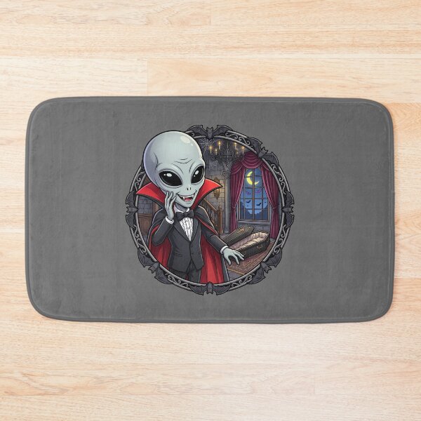 Item preview, Funny Grey Alien Vampire In Gothic Castle designed and sold by Sunkhung.