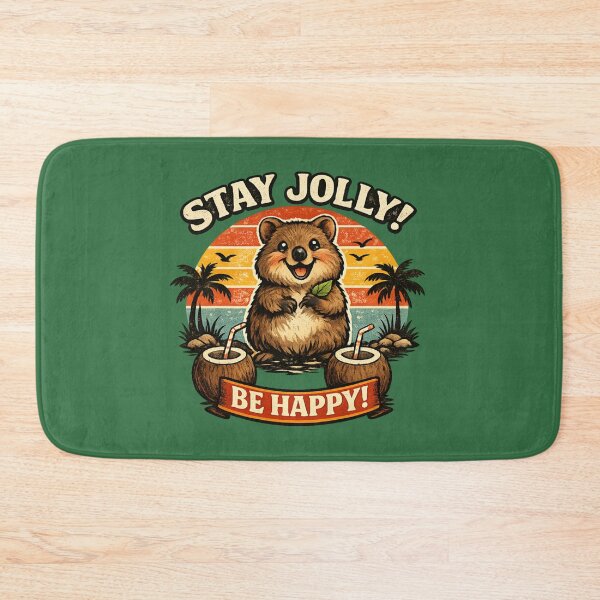 Item preview, Stay Jolly Be Happy - Cute Quokka Retro Sunset  designed and sold by SidTastic .