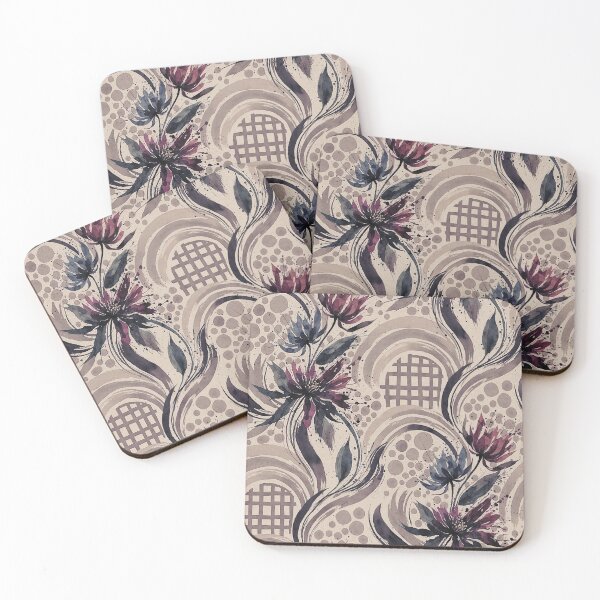 Artikelvorschau, Florales Muster Abstrakt Beige Geometric Aquarell / Modern Vintage entworfen und verkauft von ColdStarfish.