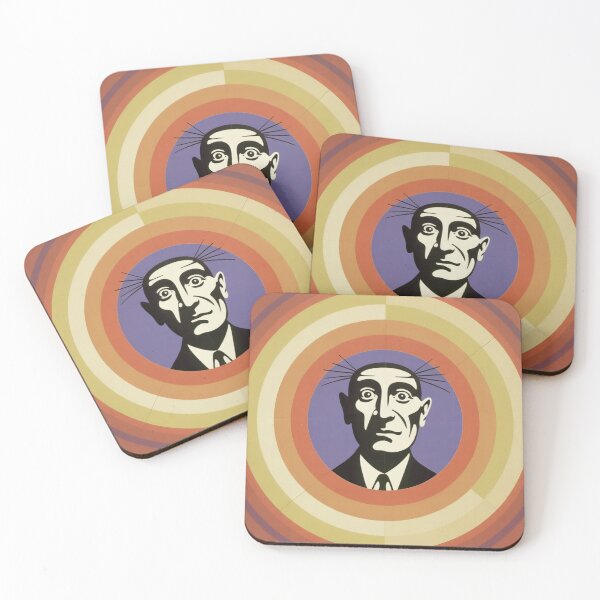Item preview, Male Portrait in Black and White with Ochre Circles designed and sold by RAISC.