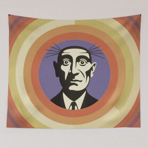 Item preview, Male Portrait in Black and White with Ochre Circles designed and sold by RAISC.