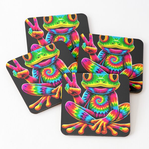 Item preview, Tie Dye Frog Peace Sign Hippie T Shirt designed and sold by bunngu2020.
