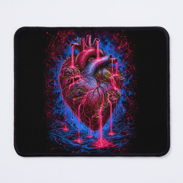 Item preview, Anatomical Heart Island – Surreal Neon Waterfalls designed and sold by majesty-prints.