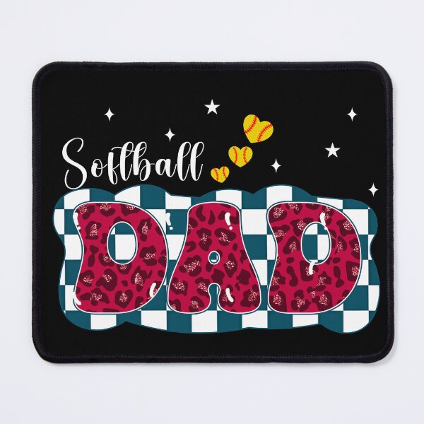 Item preview, Cute Softball Dad Checkerboard Leopard Tee designed and sold by LarryMBrown.