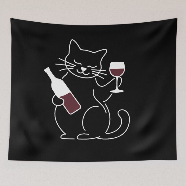 Item preview, Cat and Wine Lover designed and sold by SapfireStuArt.
