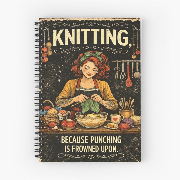 Item preview, Knitting Because Punching Is Frowned Upon - Funny Vintage Crafting Poster designed and sold by myforestfog.