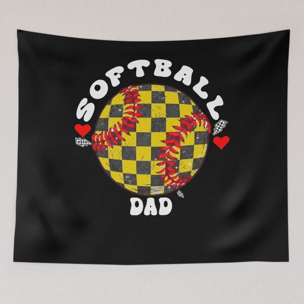 Item preview, Retro Softball Dad Checkerboard Tee designed and sold by LarryMBrown.
