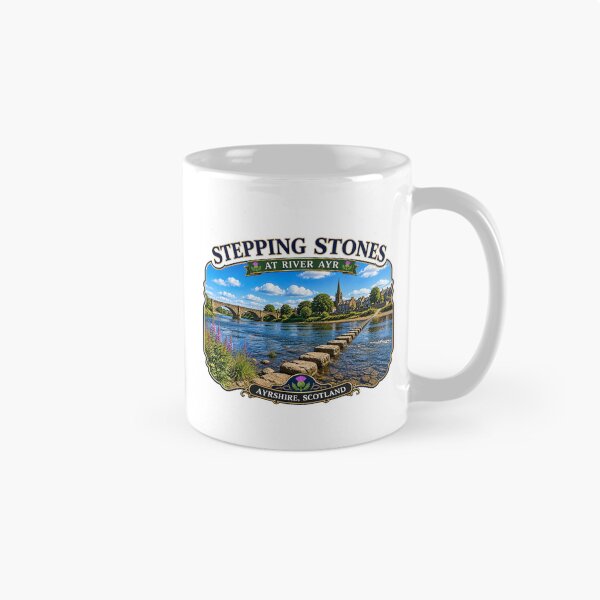 Item preview, Stepping Stones at River Ayr, Ayrshire, Scotland designed and sold by Myra365Art.