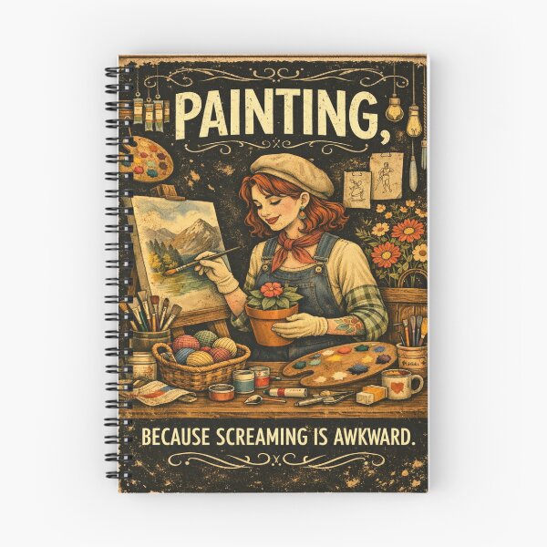 Item preview, Painting Because Screaming Is Awkward - Vintage Artist Girl Poster designed and sold by myforestfog.