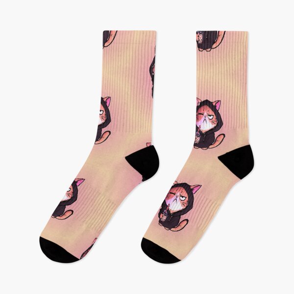 Aperçu de l'œuvre Sweat à capuche Grumpy Cat Bubble Tea Cat, style kawaii créée et vendue par AstronautMerch.