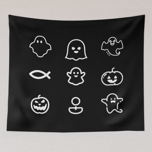 Item preview, Boo Spirit Airlines – Minimal Ghost & Pumpkin Sticker Set designed and sold by Yasmine Mohammed.