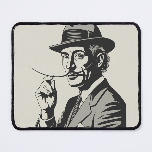 Item preview, Surrealist Portrait in Black and White with Hat and Mustache designed and sold by RAISC.