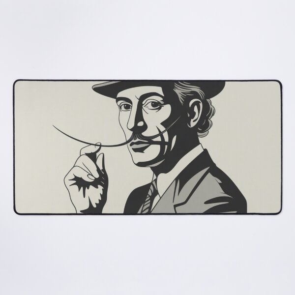Item preview, Surrealist Portrait in Black and White with Hat and Mustache designed and sold by RAISC.