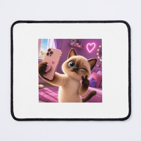 Item preview, Cute Selfie Cat Pink Aesthetic designed and sold by LovelyCatGalaxy.