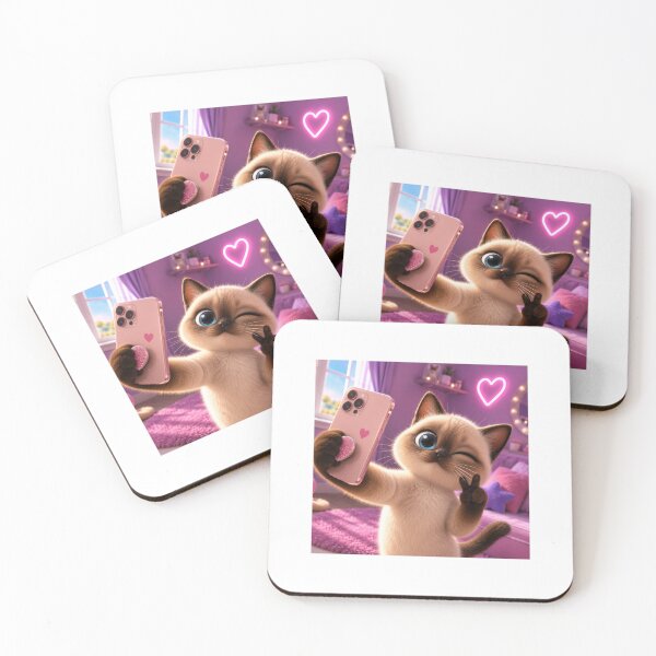 Item preview, Cute Selfie Cat Pink Aesthetic designed and sold by LovelyCatGalaxy.