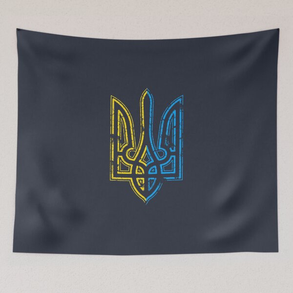 Item preview, Stand with Ukraine Retro Vintafe Flag Trident designed and sold by Artycom.