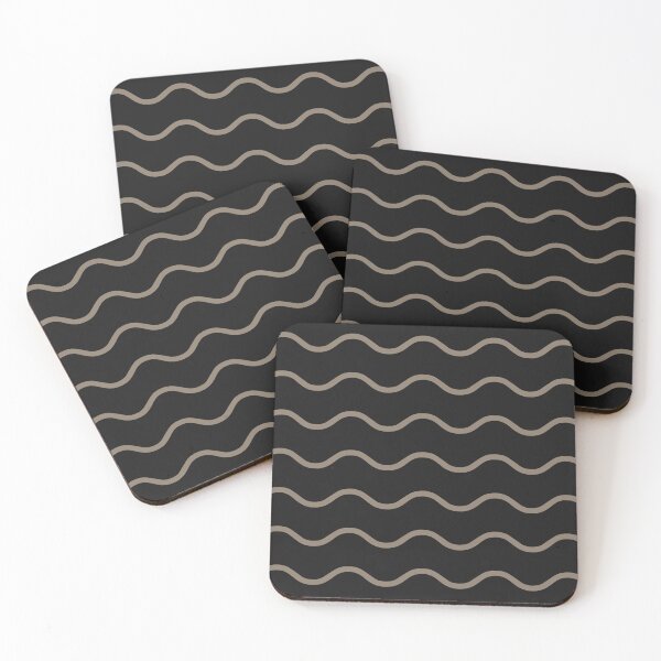 Item preview, Patrón de ondas negras y color topo designed and sold by pattern-archive.