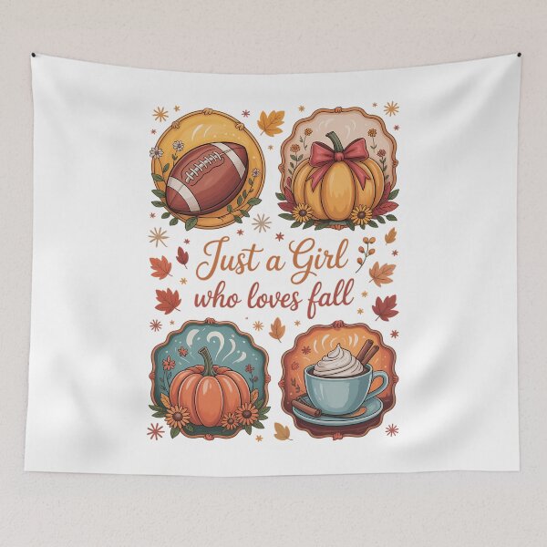 Item preview, Just A Girl Who Loves Fall Pumpkin Cozy Autumn designed and sold by TrinaEspinoza.