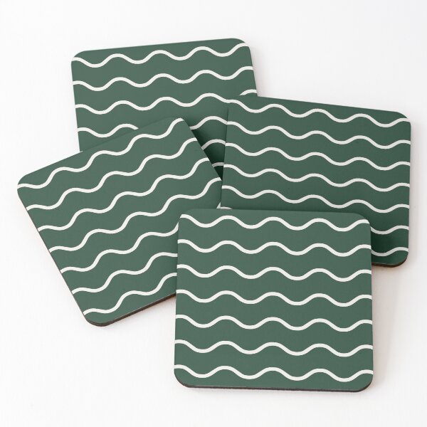 Item preview, Green And Cream Waves Pattern designed and sold by pattern-archive.