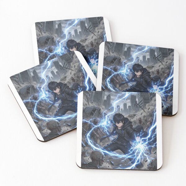 Item preview, Electric Blue Post-Apocalyptic Battle designed and sold by Crazy4Anime.