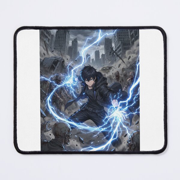 Item preview, Electric Blue Post-Apocalyptic Battle designed and sold by Crazy4Anime.