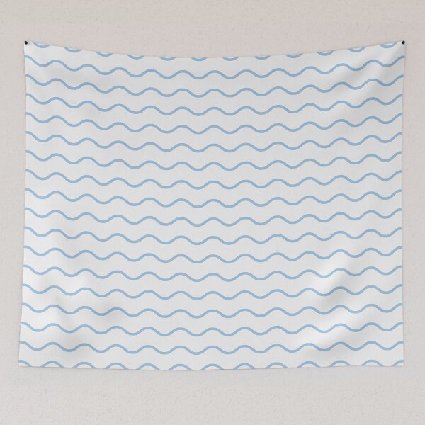 Item preview, White And Baby Blue Waves Pattern designed and sold by pattern-archive.