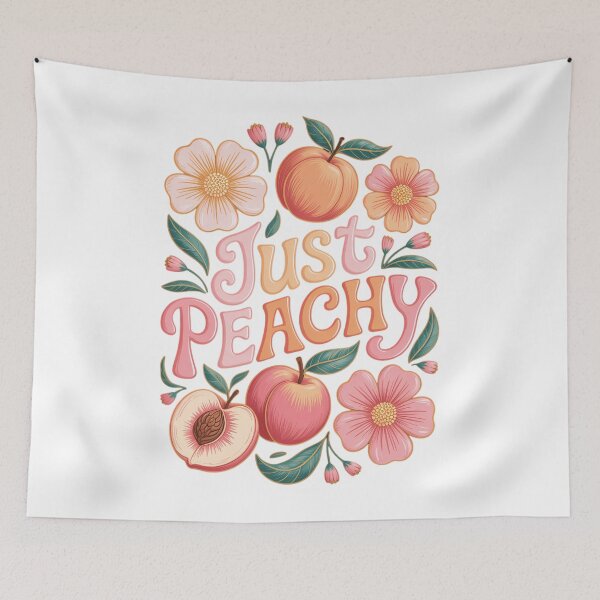 Item preview, Just Peachy Peach Fruit Summer Floral Graphic Sunshine Vibes Cute Summer designed and sold by TrinaEspinoza.
