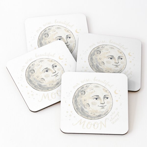Item preview, Wise Beautiful Moon Vintage Face Illustration designed and sold by Biwbiwty.