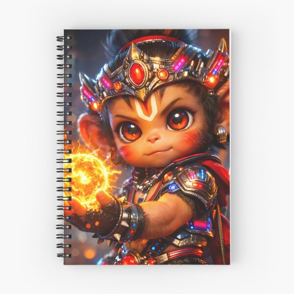 Item preview, Baby Hanuman Fire Ball — Hindu God Art | Cyberpunk designed and sold by CosmicLotusArt.