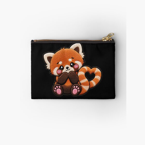 Item preview, Kawaii Red Panda Heart Tail Embroidery Patch | Cute Chibi designed and sold by ColorSplash123.