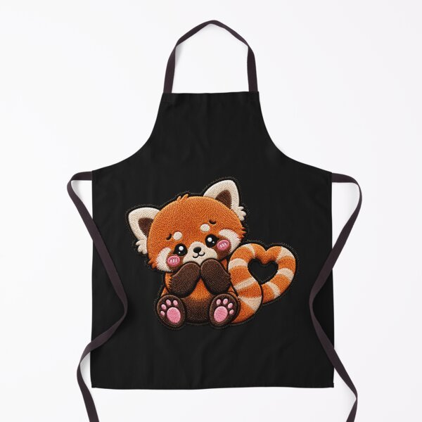 Item preview, Kawaii Red Panda Heart Tail Embroidery Patch | Cute Chibi designed and sold by ColorSplash123.