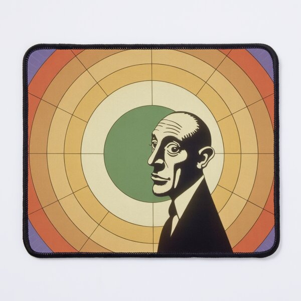 Item preview, Male Portrait in Black and White with Ochre Circles designed and sold by RAISC.