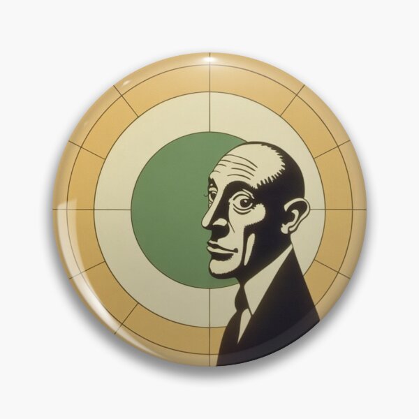 Item preview, Male Portrait in Black and White with Ochre Circles designed and sold by RAISC.