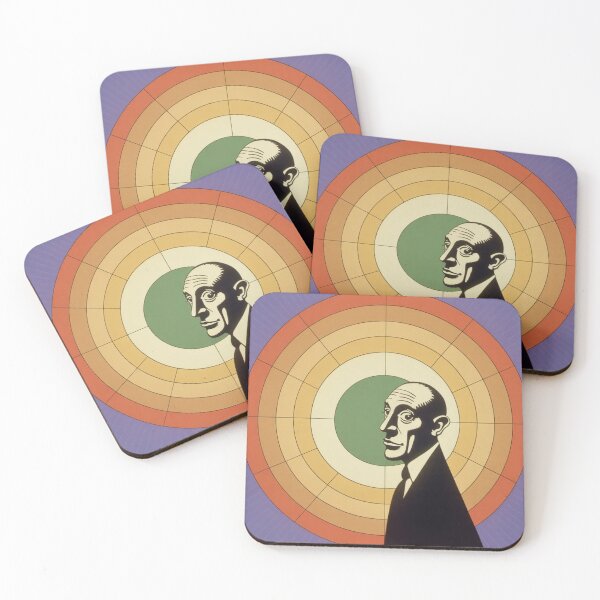 Item preview, Male Portrait in Black and White with Ochre Circles designed and sold by RAISC.