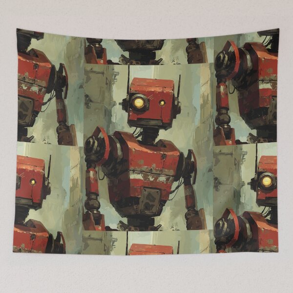 Item preview, The Crimson Sentinel - Retro Robot designed and sold by bapupa.