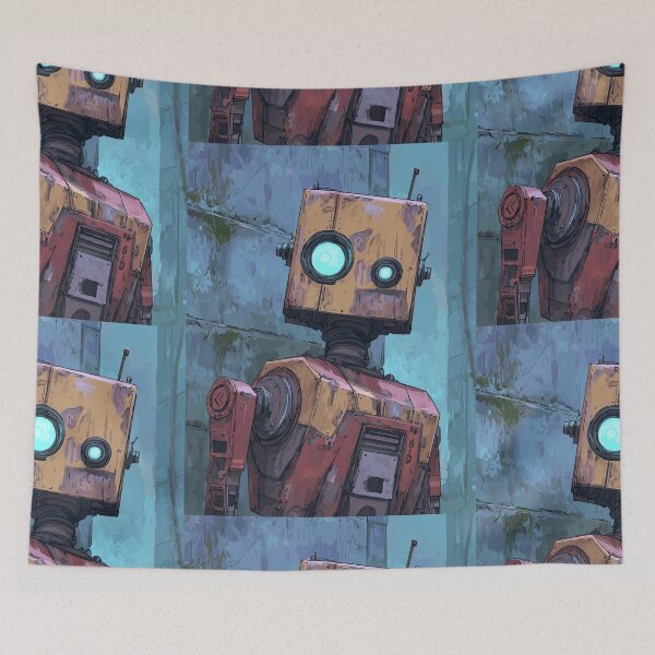 Item preview, Rust and Cyan - Retro Robot designed and sold by bapupa.